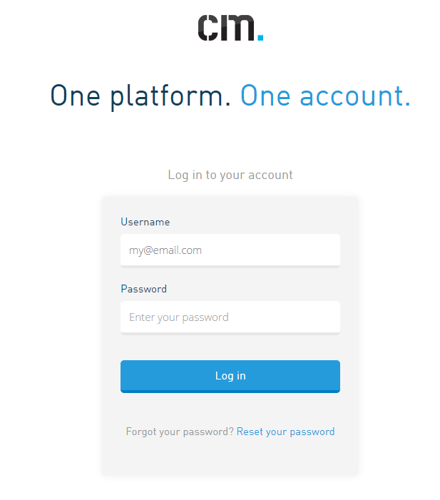 Inloggen op Geef Mobiel | CM Help Center Login scherm